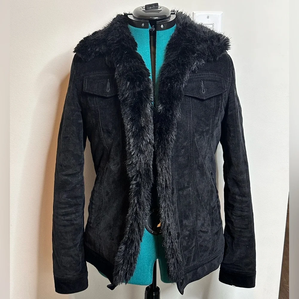 J Brand Black‎ Faux Fur Lined Jacket